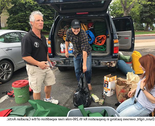 Professor Jimmy Dunn overseeing packing in preparation for river expedition